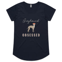 Load image into Gallery viewer, Greyhound Obsessed - Women&#39;s Scoop Neck T-Shirt
