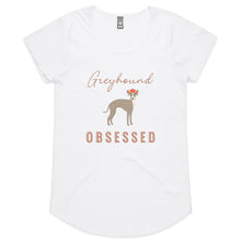 Load image into Gallery viewer, Greyhound Obsessed - Women&#39;s Scoop Neck T-Shirt
