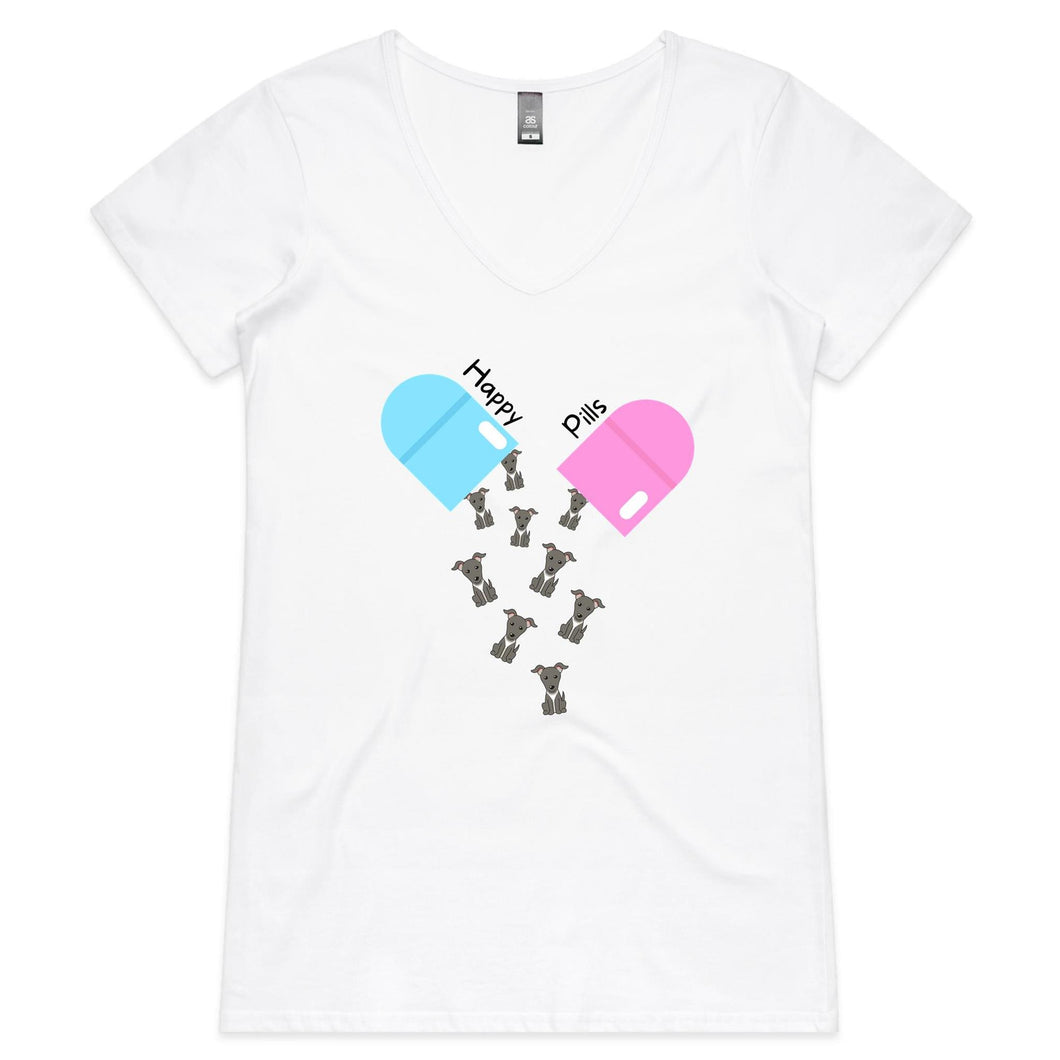 Happy Pills - Women's V-Neck T-Shirt