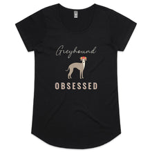 Load image into Gallery viewer, Greyhound Obsessed - Women&#39;s Scoop Neck T-Shirt
