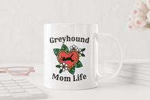 Load image into Gallery viewer, Greyhound Mum Life Tattoo - White Glossy Mug
