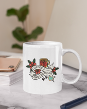 Load image into Gallery viewer, Coffee and Greyhounds Tattoo - White Glossy Mug
