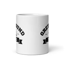 Load image into Gallery viewer, Greyhound Dad Banner - White glossy mug
