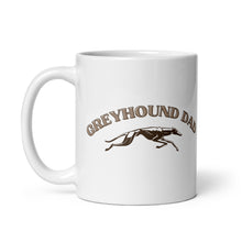 Load image into Gallery viewer, Greyhound Dad Zoom - White glossy mug
