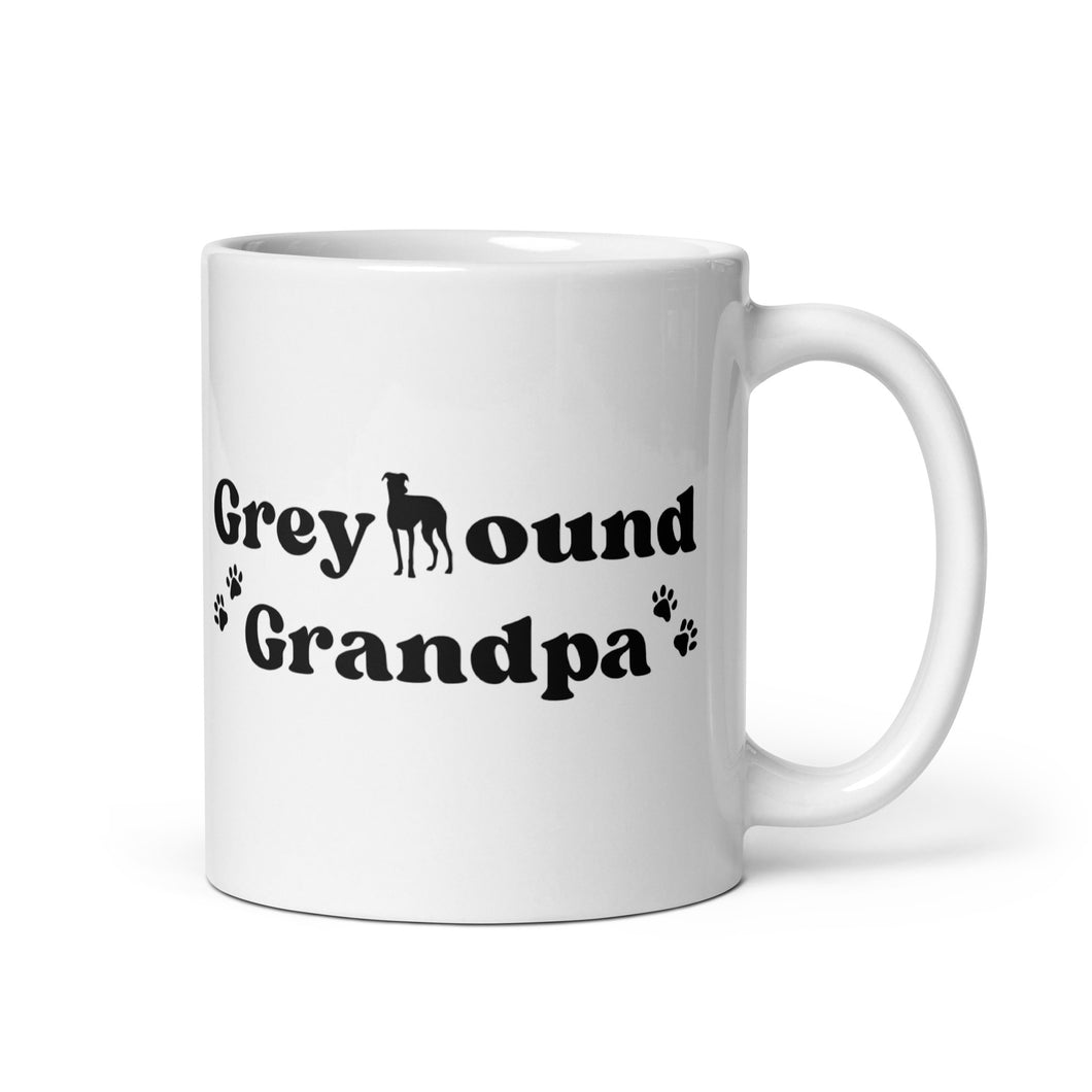 Greyhound Grandpa - White glossy mug