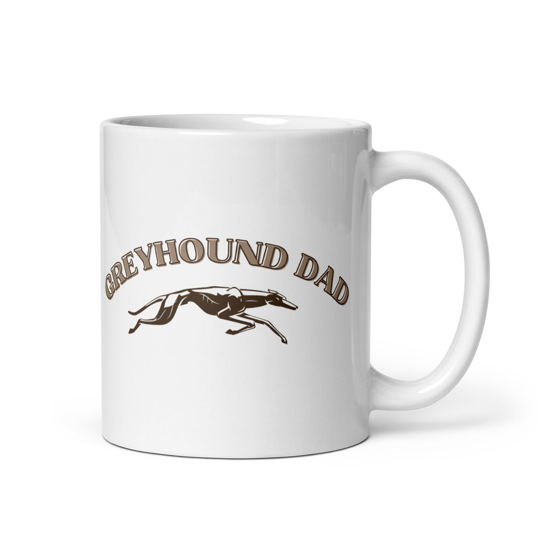 Greyhound Dad Zoom - White glossy mug