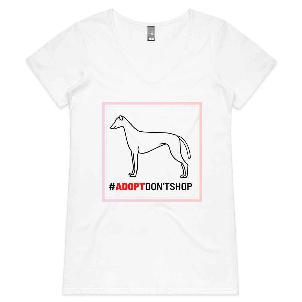 #Adopt Don't Shop - Women's V-Neck T-Shirt