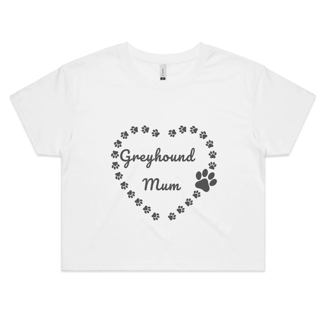 Greyhound Mum Heart Frame - Women's Crop T-Shirt