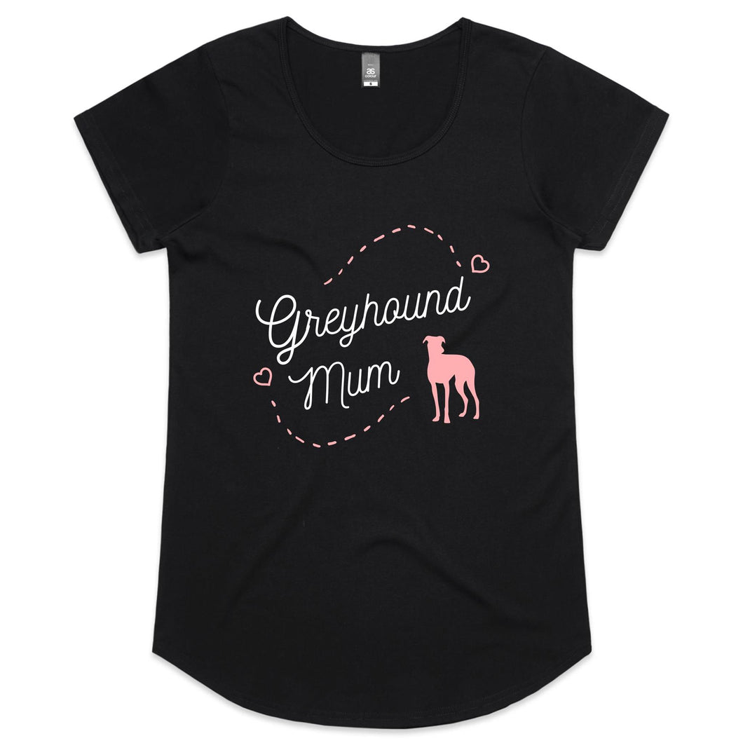 Greyhound Mum Pink Print - Women's Scoop Neck T-Shirt