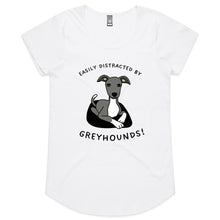 Load image into Gallery viewer, Easily Distracted by Greyhounds Graphic - Women&#39;s Scoop Neck T-Shirt
