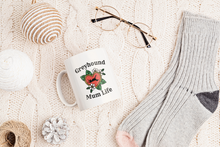 Load image into Gallery viewer, Greyhound Mum Life Tattoo - White Glossy Mug
