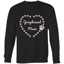 Load image into Gallery viewer, Greyhound Mum Heart Frame - Crew Sweatshirt
