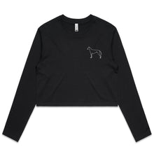 Load image into Gallery viewer, Minimalist Greyhound - Women&#39;s Long Sleeve Crop T-Shirt
