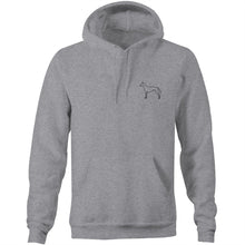 Load image into Gallery viewer, Minimalist Greyhound Outline - Pocket Hoodie Sweatshirt
