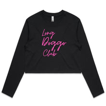 Load image into Gallery viewer, Long Doggo Club - Women&#39;s Long Sleeve Crop T-Shirt
