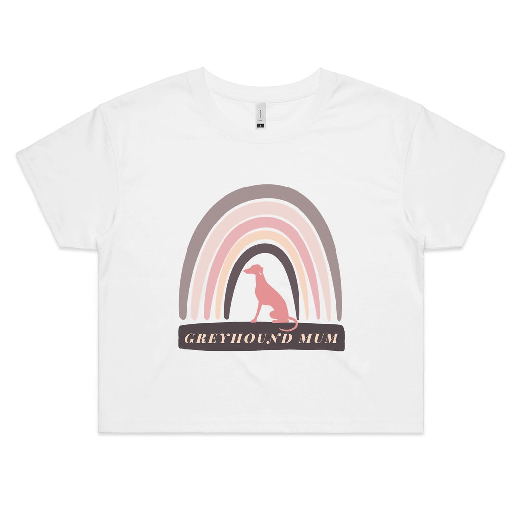 Rainbow Greyhound Mum - Women's Crop T-Shirt