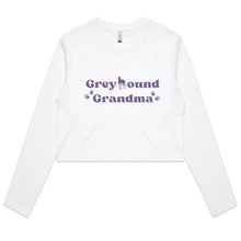 Load image into Gallery viewer, Greyhound Grandma - Women&#39;s Long Sleeve Crop T-Shirt
