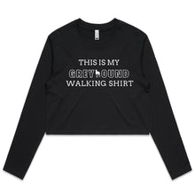 Load image into Gallery viewer, This Is My Greyhound Walking Shirt - Women&#39;s Long Sleeve Crop T-Shirt
