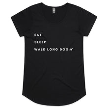 Load image into Gallery viewer, Eat Sleep Walk Long Dog - Women&#39;s Scoop Neck T-Shirt
