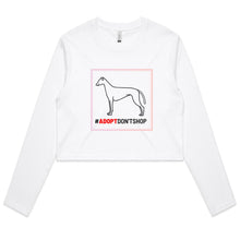 Load image into Gallery viewer, #Adopt Don&#39;t Shop - Women&#39;s Long Sleeve Crop T-Shirt
