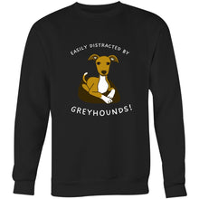 Load image into Gallery viewer, Easily Distracted By Greyhounds Graphic - Crew Sweatshirt
