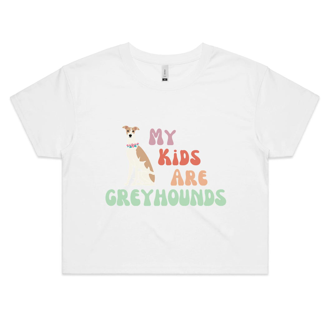 My Kids Are Greyhounds - Women's Crop T-Shirt