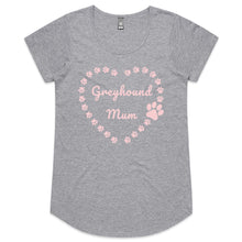 Load image into Gallery viewer, Greyhound Mum Heart Frame -  Women&#39;s Scoop Neck T-Shirt
