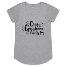 Load image into Gallery viewer, Crazy Greyhound Lady Graphic - Women&#39;s Scoop Neck T-Shirt
