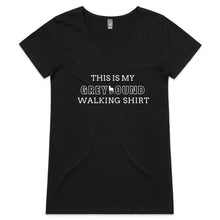 Load image into Gallery viewer, This Is My Greyhound Walking Shirt  - Women&#39;s V-Neck T-Shirt
