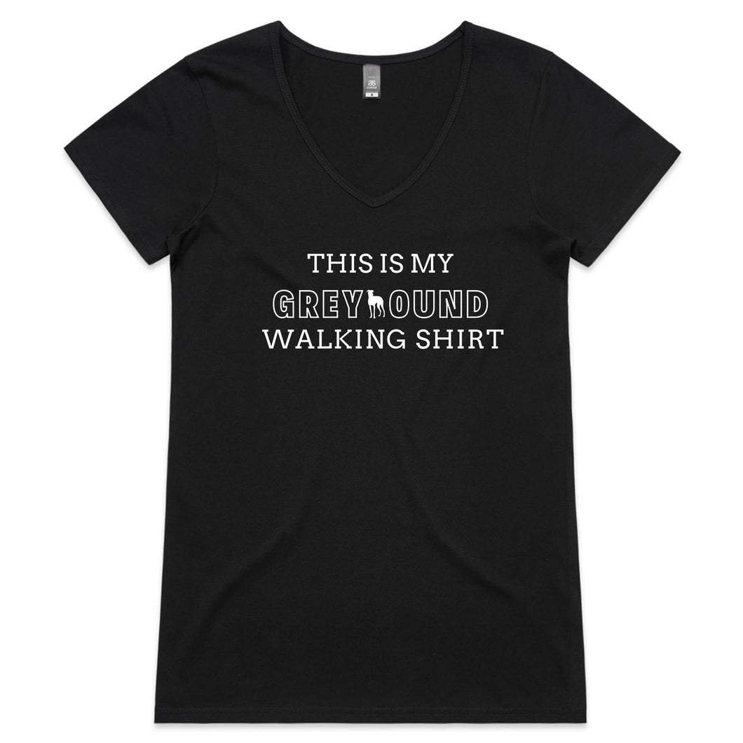 This Is My Greyhound Walking Shirt  - Women's V-Neck T-Shirt