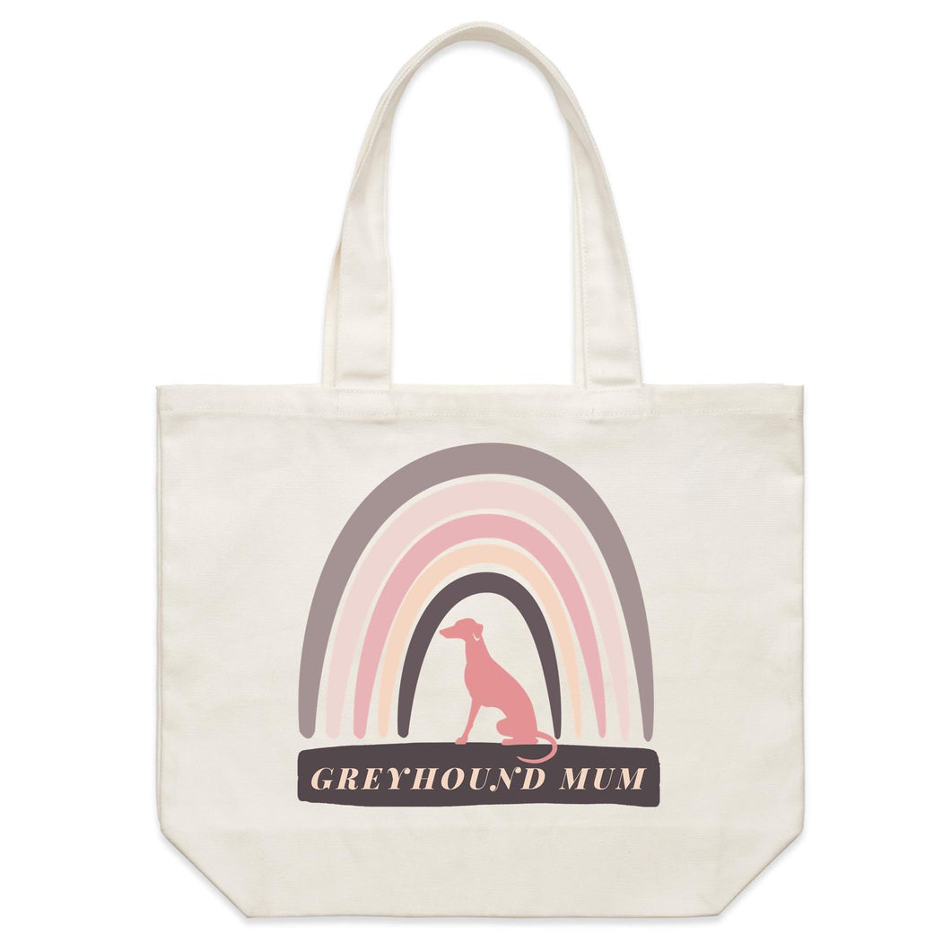 Rainbow Greyhound Mum - Shoulder Canvas Tote Bag