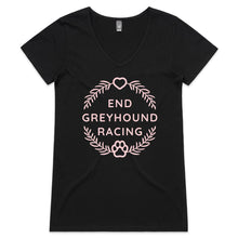 Load image into Gallery viewer, End Greyhound Racing - Women&#39;s V-Neck T-Shirt
