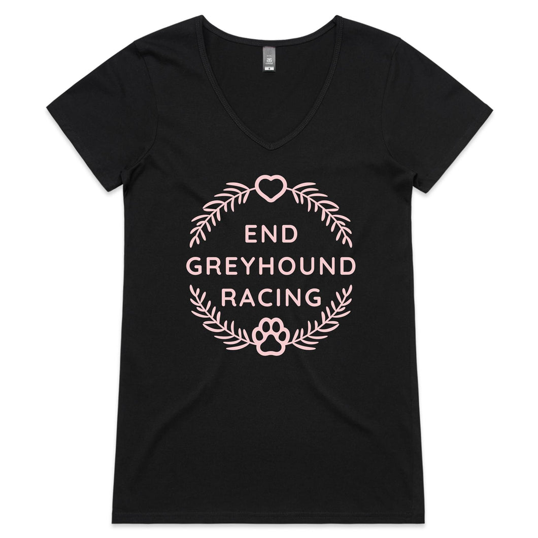 End Greyhound Racing - Women's V-Neck T-Shirt