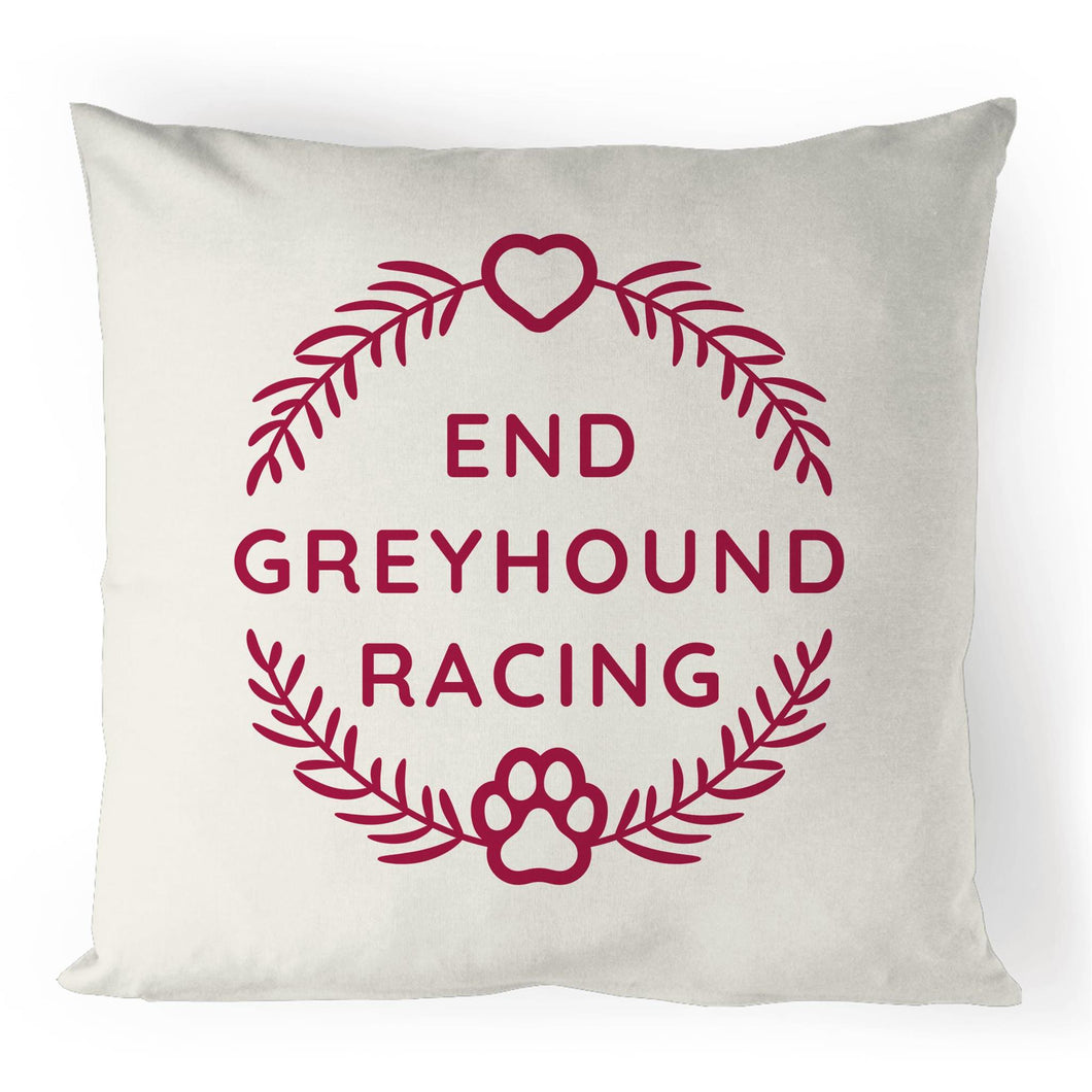 End Greyhound Racing Wreath - 100% Linen Cushion Cover