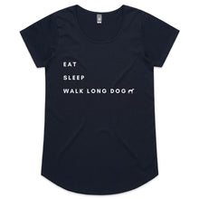 Load image into Gallery viewer, Eat Sleep Walk Long Dog - Women&#39;s Scoop Neck T-Shirt
