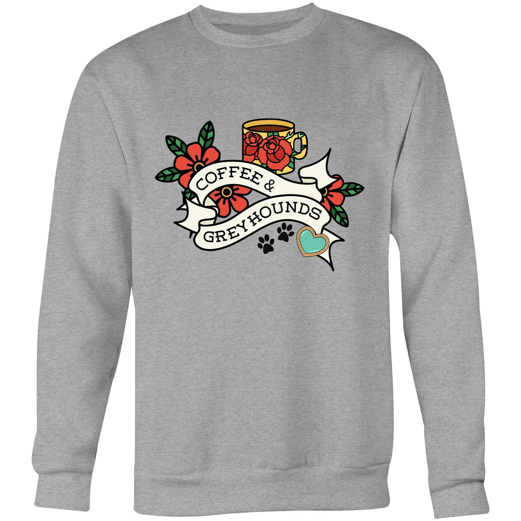 Coffee and Greyhounds Tattoo - Crew Sweatshirt