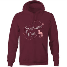 Load image into Gallery viewer, Greyhound Mum Pink Print - Pocket Hoodie Sweatshirt
