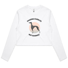 Load image into Gallery viewer, Chasing Cuddles Not Bunnies - Women&#39;s Long Sleeve Crop T-Shirt
