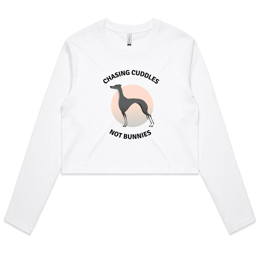 Chasing Cuddles Not Bunnies - Women's Long Sleeve Crop T-Shirt