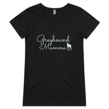 Load image into Gallery viewer, Greyhound Mumma Greyhound Silhouette - Women&#39;s V-Neck T-Shirt
