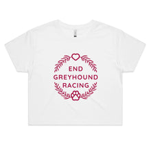 Load image into Gallery viewer, End Greyhound Racing Wreath - Women&#39;s Crop T-Shirt
