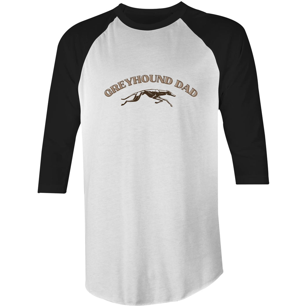 Greyhound Dad Zoom - 3/4 Sleeve Raglan T-Shirt