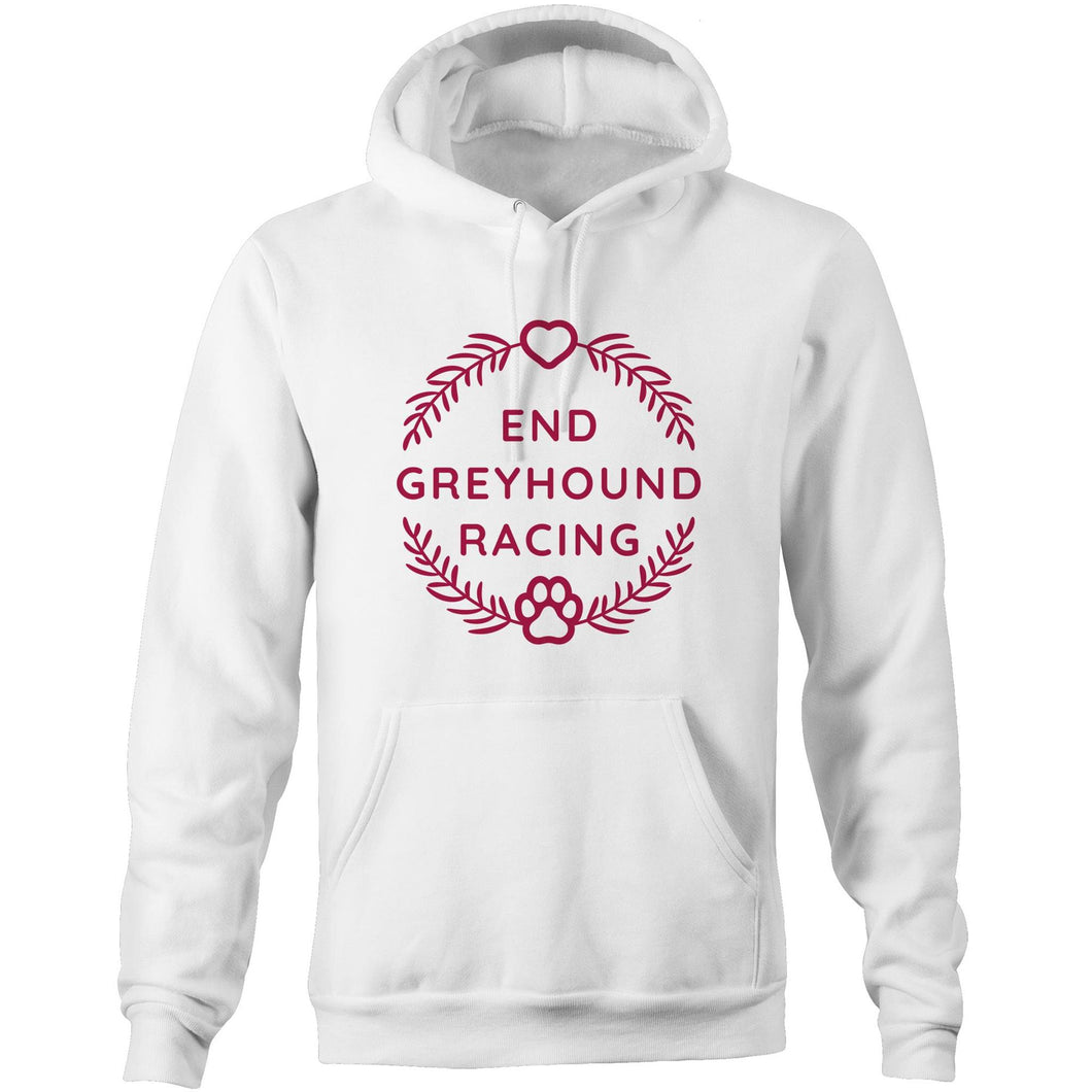 End Greyhound Racing Wreath - Pocket Hoodie Sweatshirt