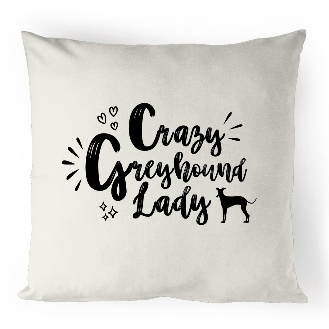 Crazy Greyhound Lady Graphic - 100% Linen Cushion Cover