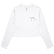 Load image into Gallery viewer, Minimalist Greyhound - Women&#39;s Long Sleeve Crop T-Shirt
