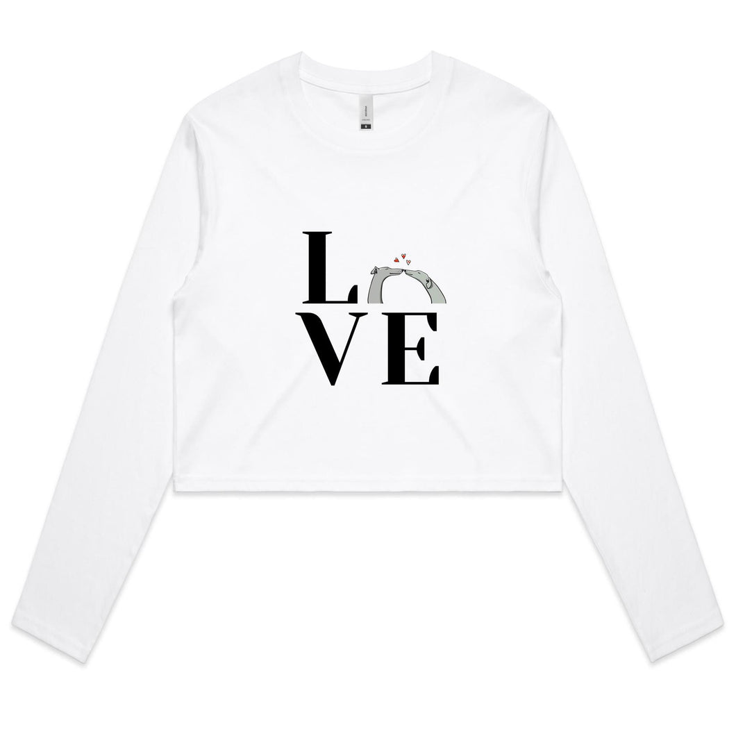 Love - Women's Long Sleeve Crop T-Shirt