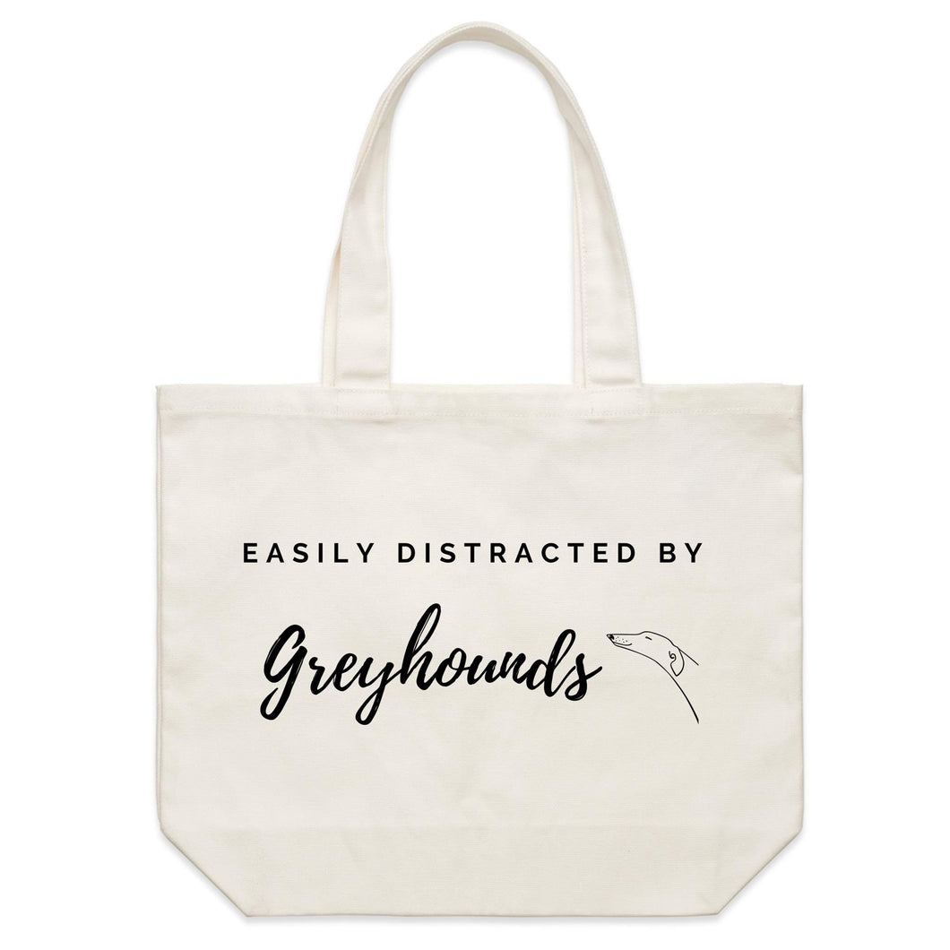 Easily Distracted By Greyhounds - Shoulder Canvas Tote Bag