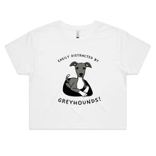 Load image into Gallery viewer, Easily Distracted by Greyhounds Graphic - Women&#39;s Crop T-Shirt
