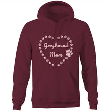 Load image into Gallery viewer, Greyhound Mum Heart Frame - Pocket Hoodie Sweatshirt
