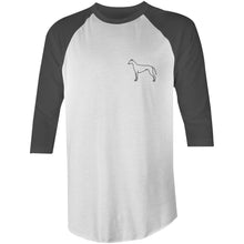 Load image into Gallery viewer, Minimalist Greyhound - 3/4 Sleeve Raglan T-Shirt
